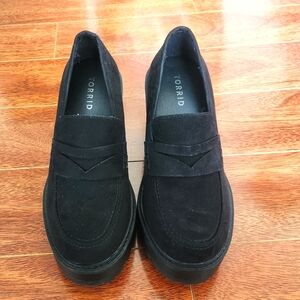 Faux Suede Heeled Loafer